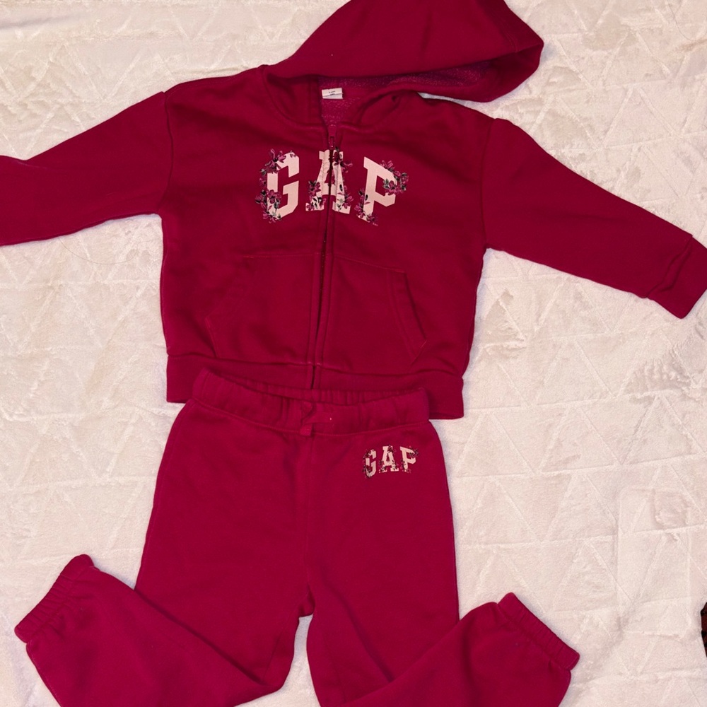GAP Kids Burgundy Hoodie and Joggers Set